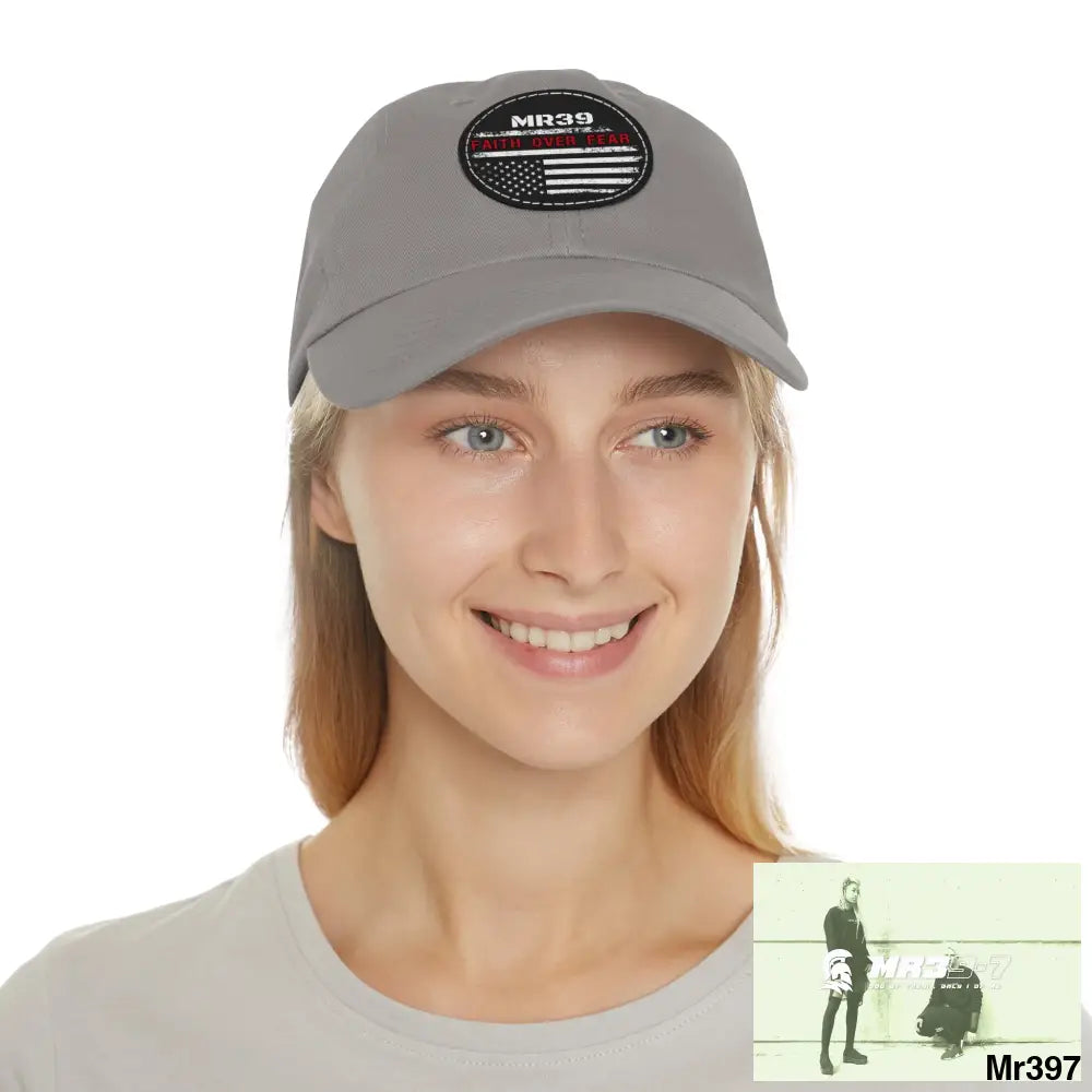 The MR39 Faith over Fear Dad Hat with Leather Patch (Round) Hats