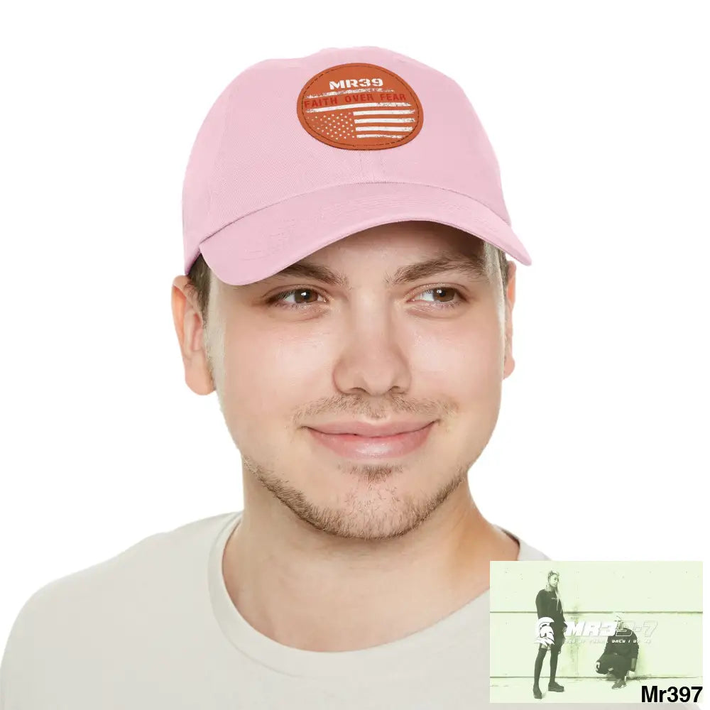 The MR39 Faith over Fear Dad Hat with Leather Patch (Round) Hats