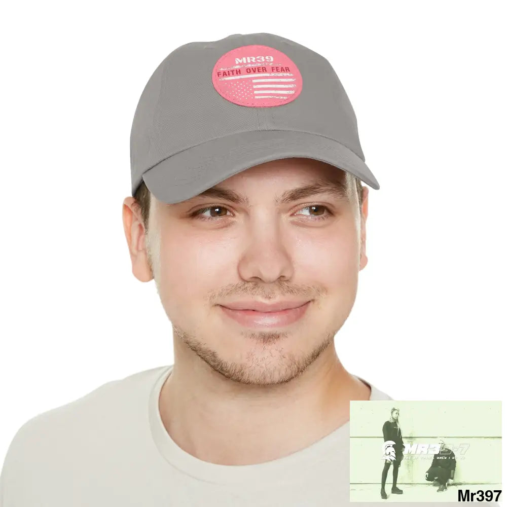 The MR39 Faith over Fear Dad Hat with Leather Patch (Round) Hats