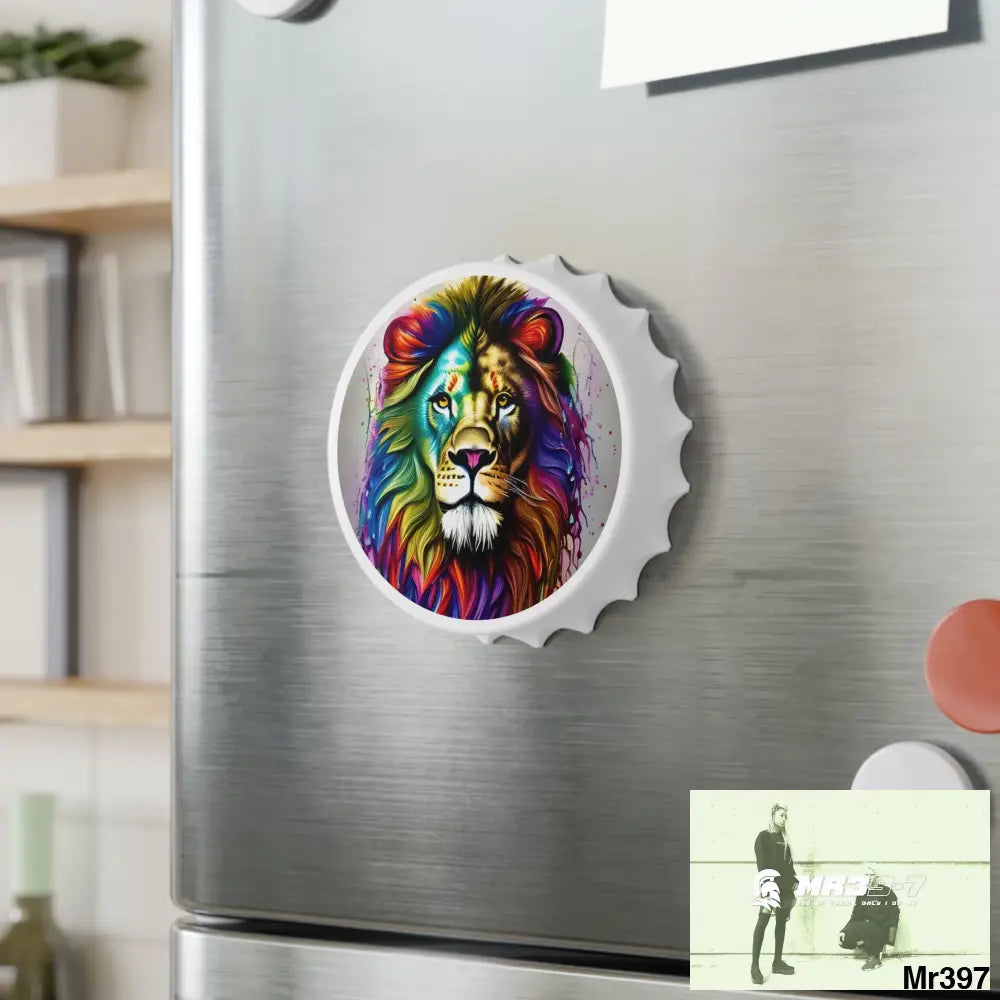 The Rainbow Lion Magnetic Bottle Opener One size / White Accessories