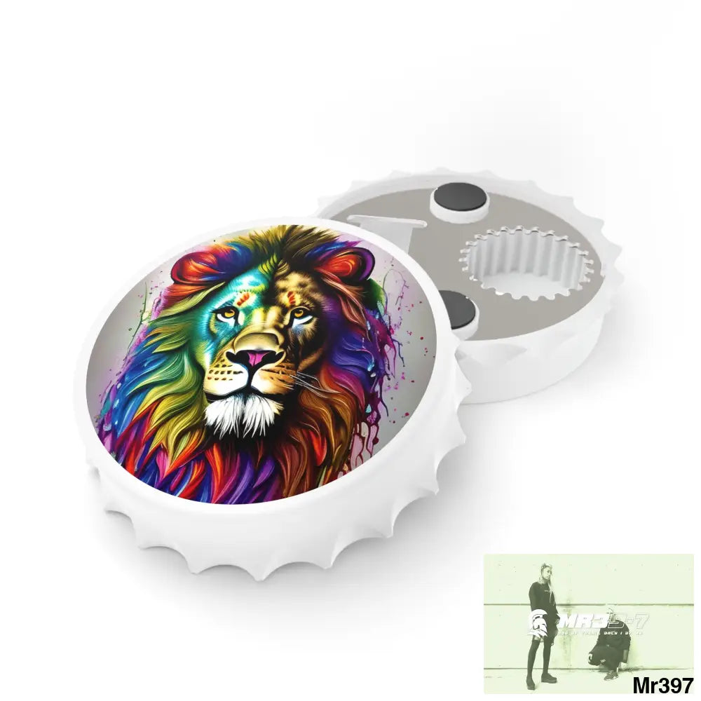 The Rainbow Lion Magnetic Bottle Opener One size / White Accessories
