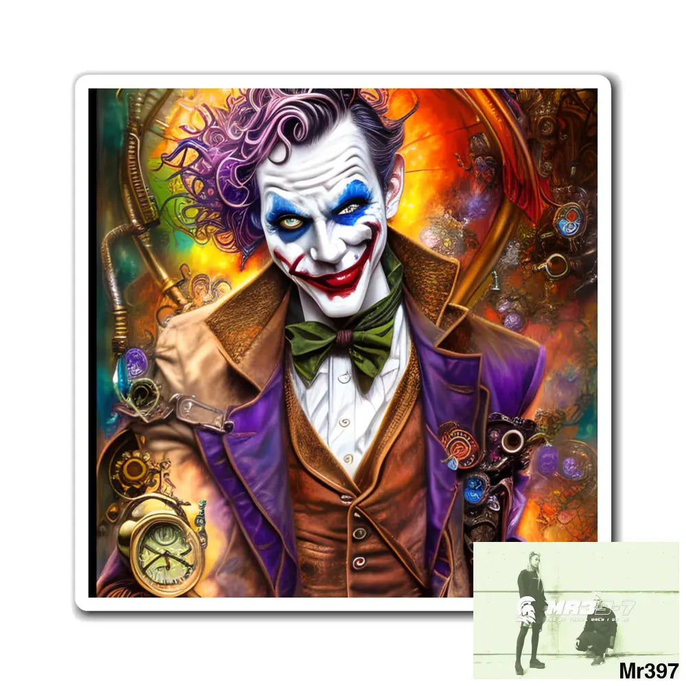 The Steampunk Joker Hearts Tribal Fractal Magnet Paper products