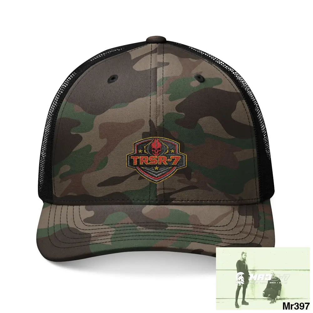 The TRSR-7 Camouflage Trucker Hat with Embroidery | Military Style Cap Outdoor Adventure Gear Hunting Accessories