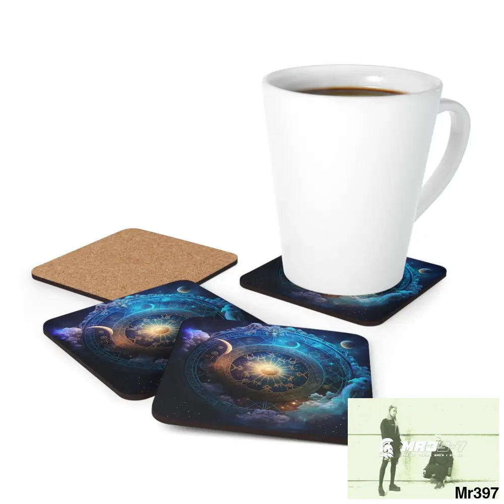 The Zodiacs Coaster Set Cork / 3.75’’ × 3.75’’ / Square Home Decor
