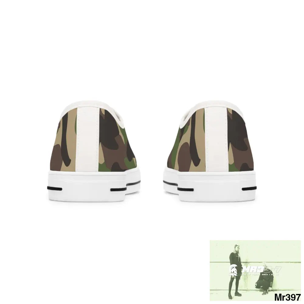 Traditional Camo White Women’s Low Top Sneakers Shoes