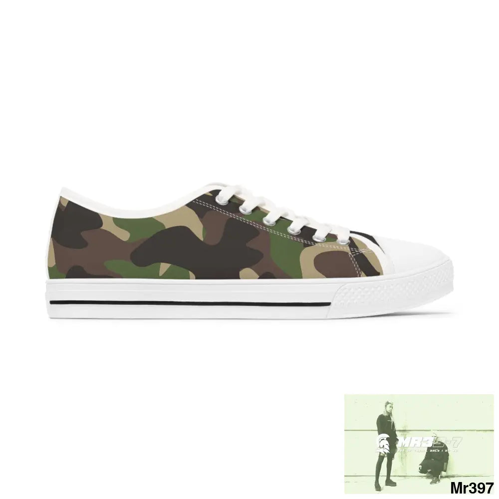 Traditional Camo White Women’s Low Top Sneakers Shoes