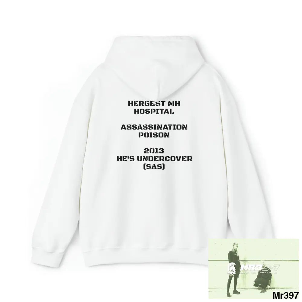 Unisex A-Sparta Hergest Assassination (Poison) He’s Undercover SAS Heavy Blend™ Hooded Sweatshirt Hoodie