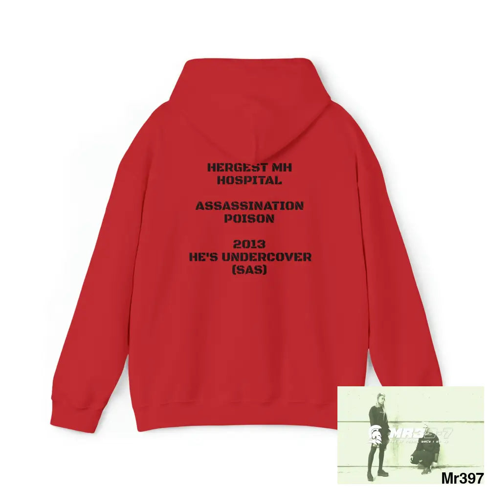 Unisex A-Sparta Hergest Assassination (Poison) He’s Undercover SAS Heavy Blend™ Hooded Sweatshirt Hoodie