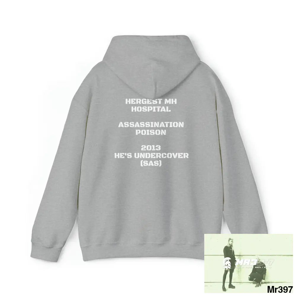 Unisex A-Sparta Hergest Assassination (Poison) He’s Undercover SAS Heavy Blend™ Hooded Sweatshirt Hoodie