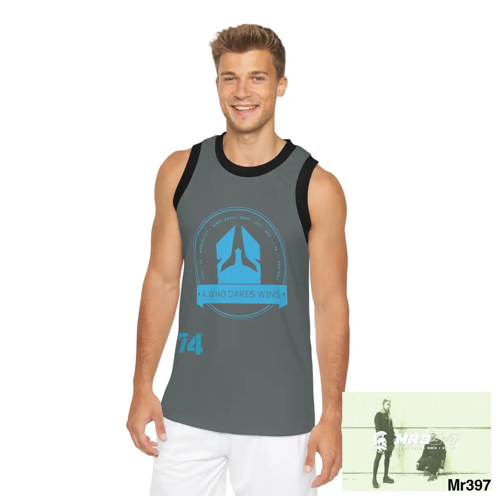 Unisex A1-Who Dares Wins Basketball Jersey (AOP) XS / Black rib All Over Prints