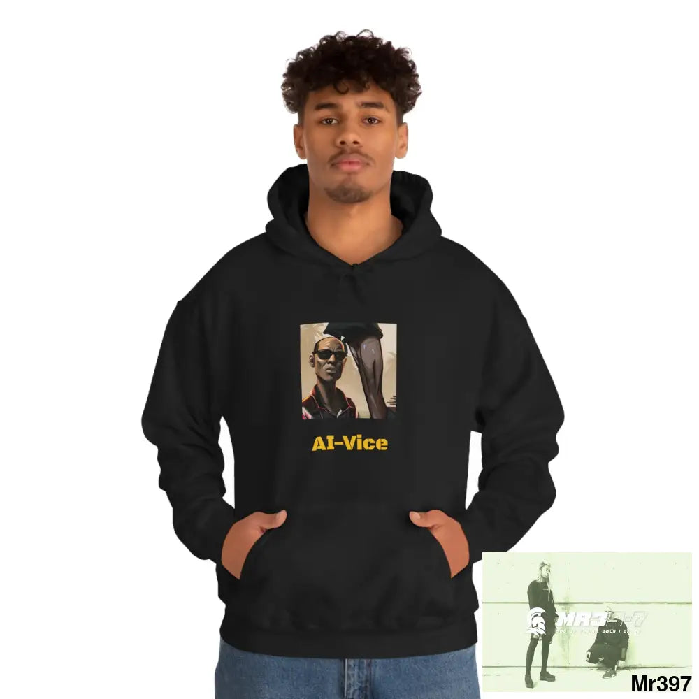 Unisex AI Vice Vigilante Heavy Blend™ Hooded Sweatshirt Black / S Hoodie