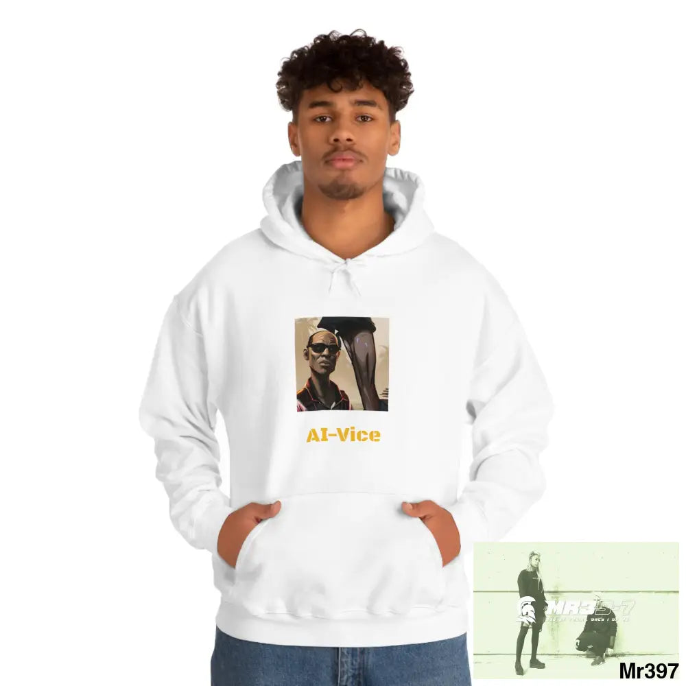 Unisex AI Vice Vigilante Heavy Blend™ Hooded Sweatshirt White / M Hoodie