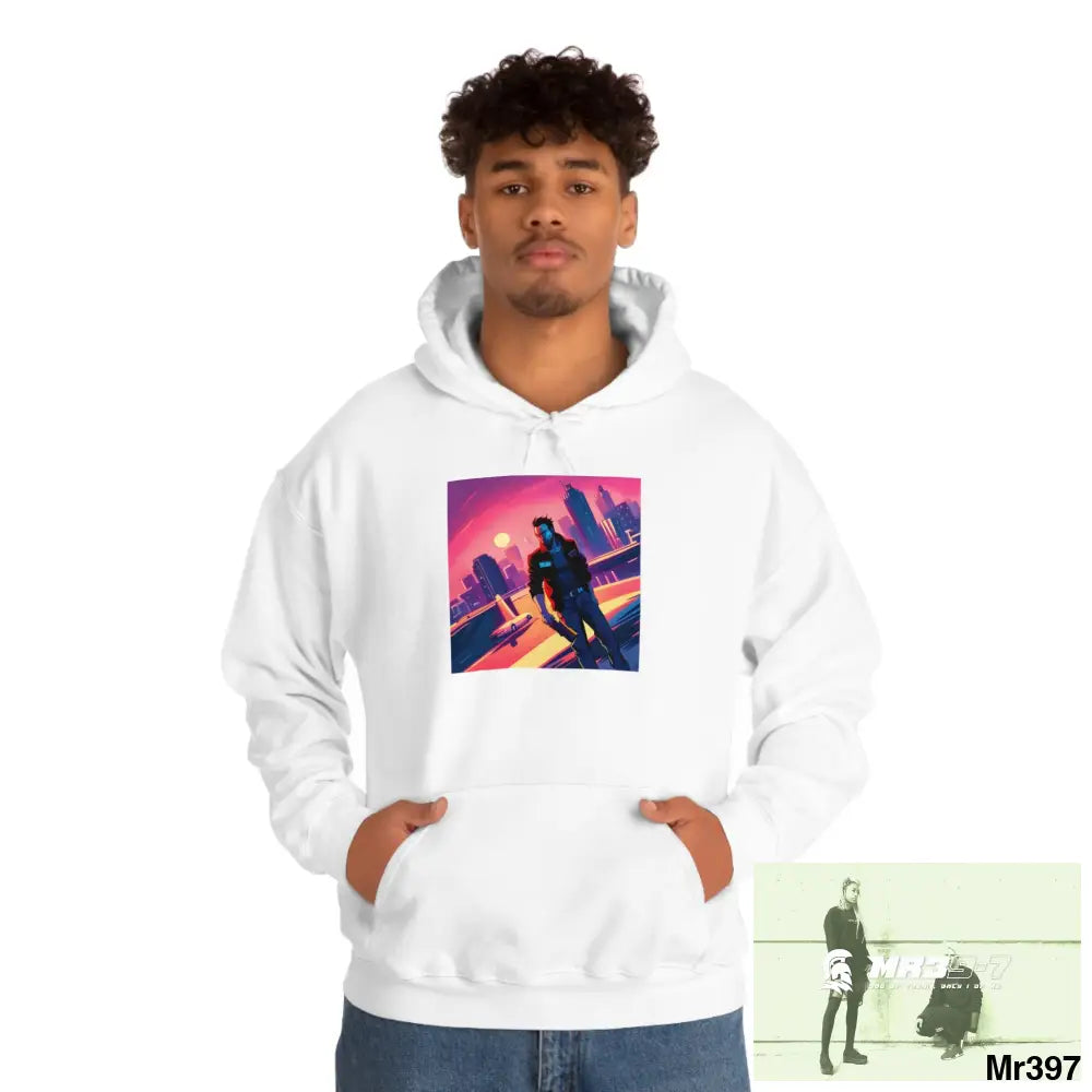 Unisex AI Vice vigilante theme Heavy Blend™ Hooded Sweatshirt Hoodie