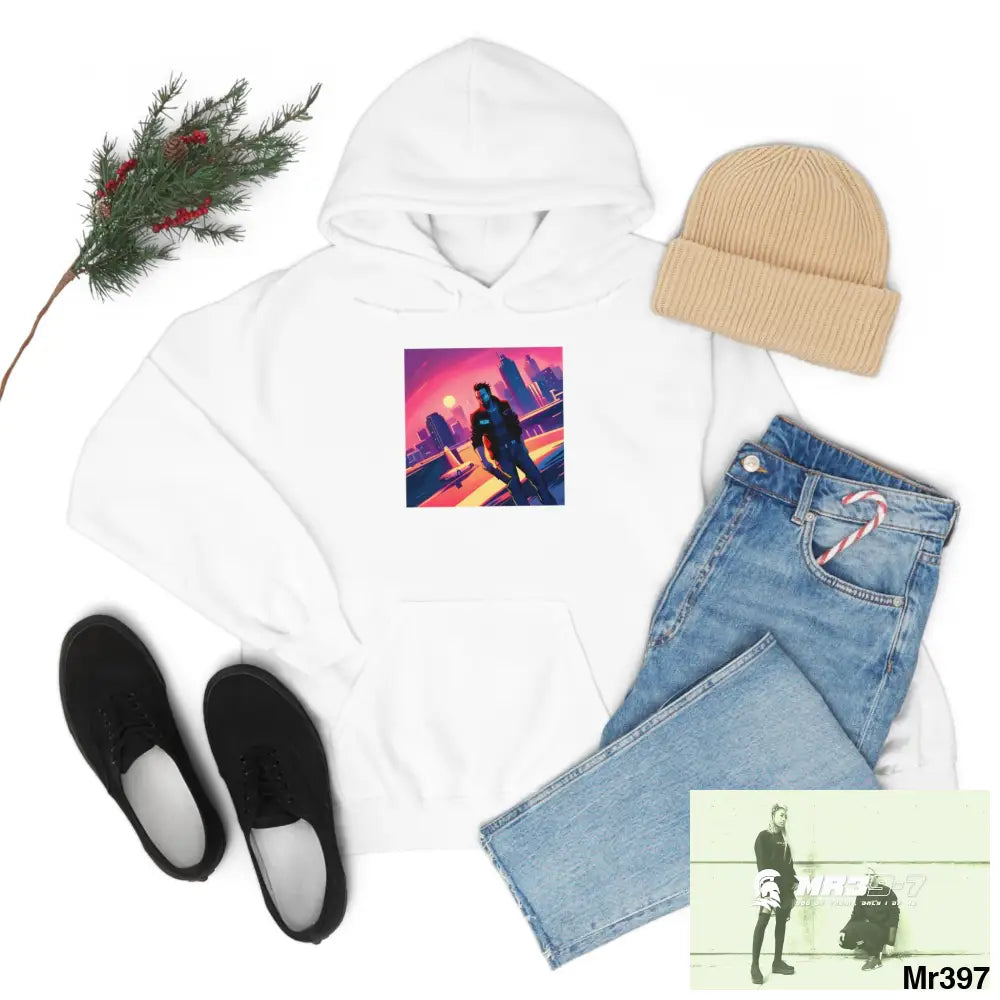 Unisex AI Vice vigilante theme Heavy Blend™ Hooded Sweatshirt Hoodie