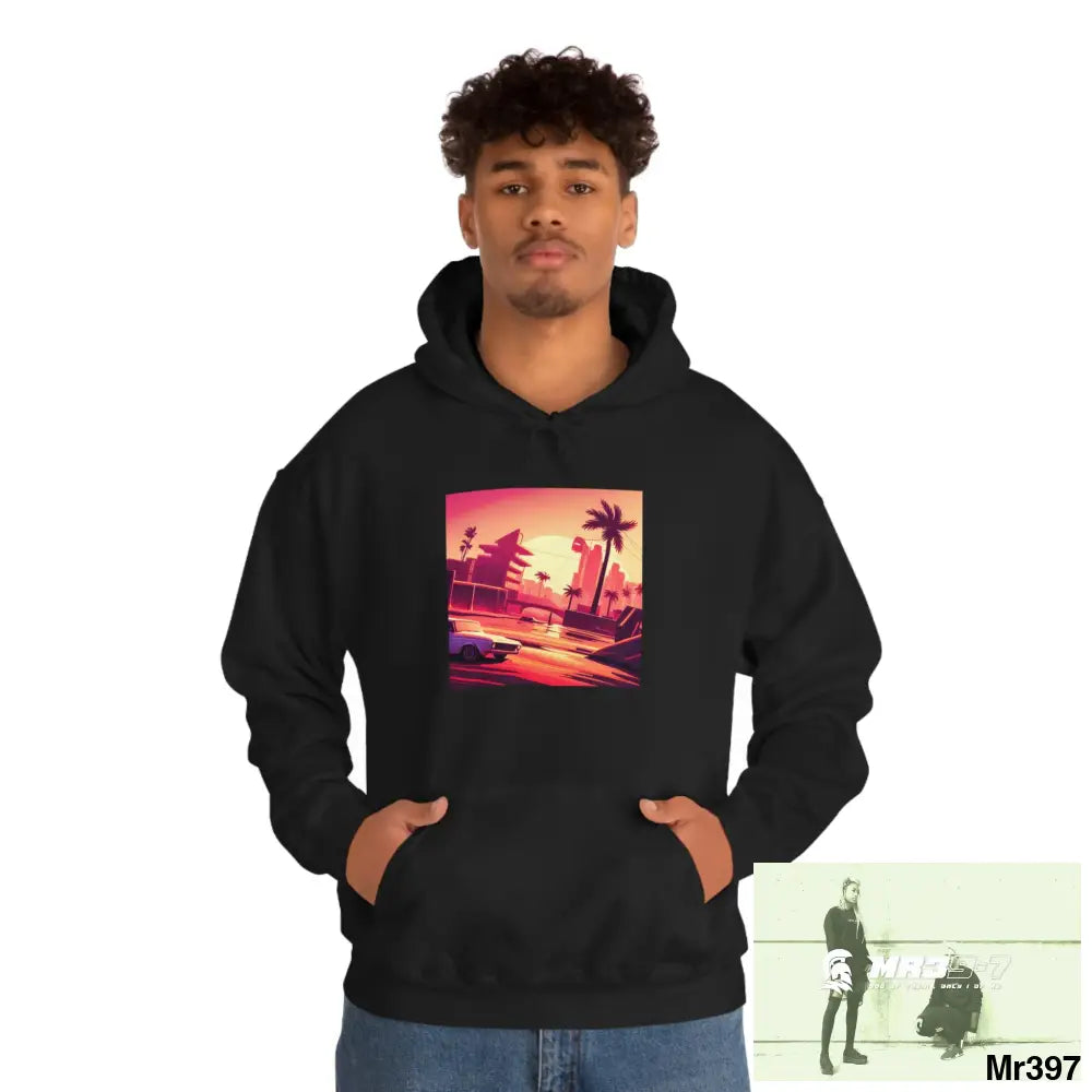 Unisex AI Vice vigilante theme Heavy Blend™ Hooded Sweatshirt Hoodie