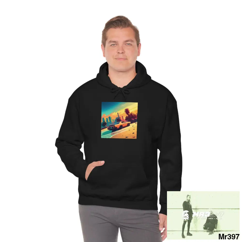 Unisex AI Vice vigilante theme Heavy Blend™ Hooded Sweatshirt Hoodie