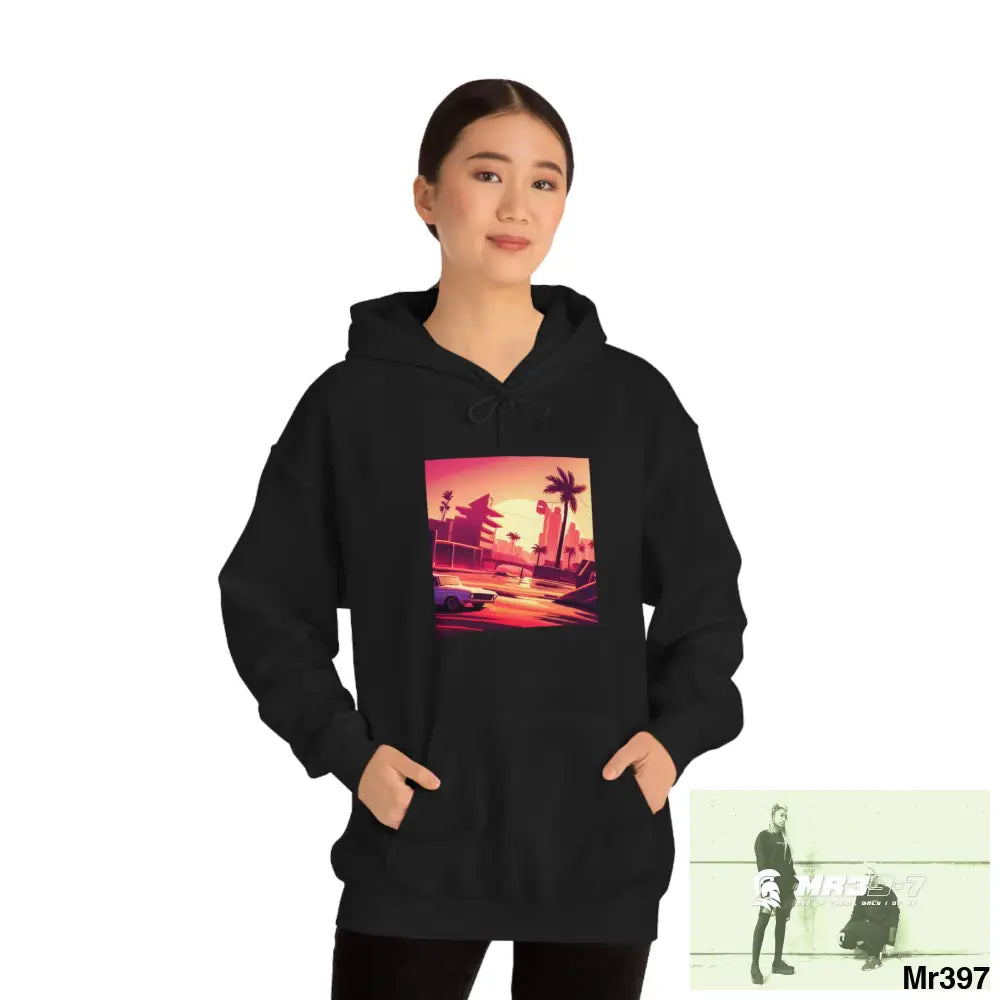 Unisex AI Vice vigilante theme Heavy Blend™ Hooded Sweatshirt Hoodie