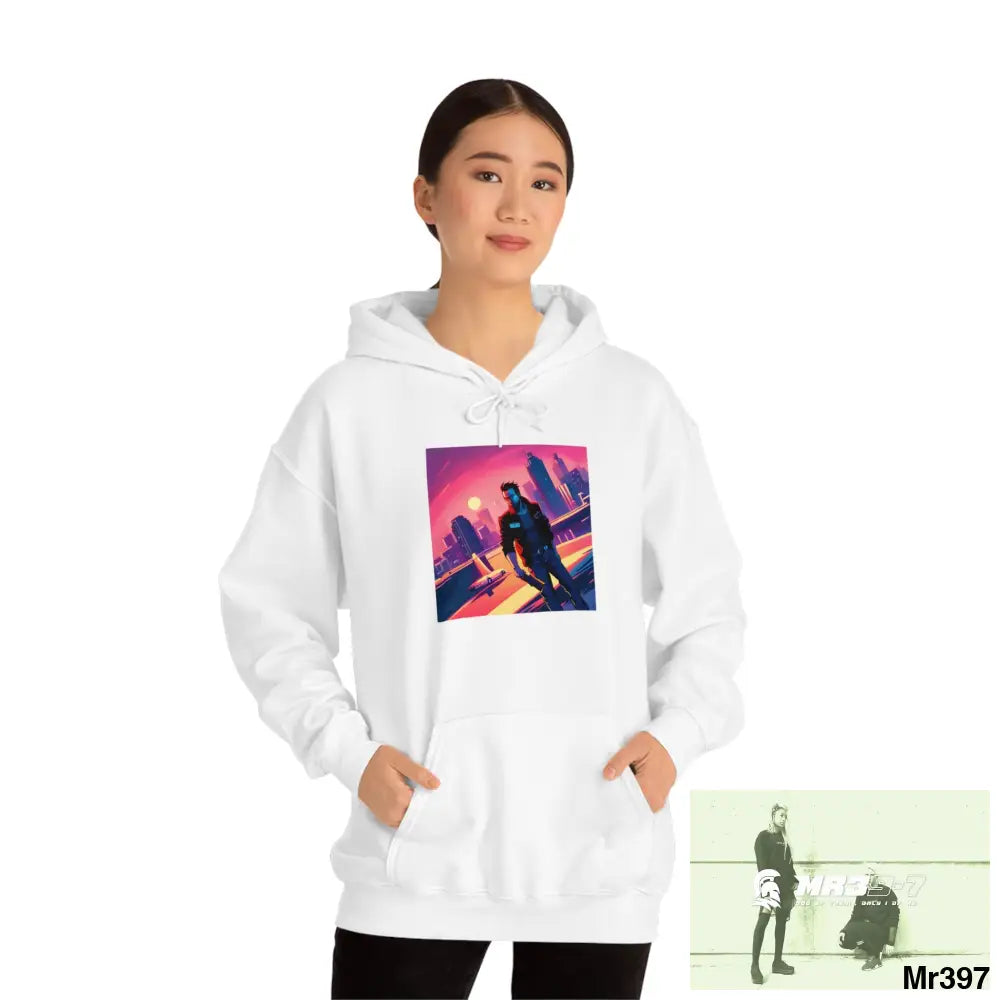 Unisex AI Vice vigilante theme Heavy Blend™ Hooded Sweatshirt Hoodie