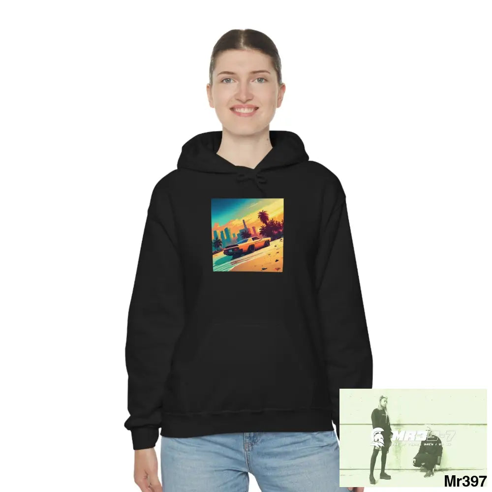 Unisex AI Vice vigilante theme Heavy Blend™ Hooded Sweatshirt Hoodie
