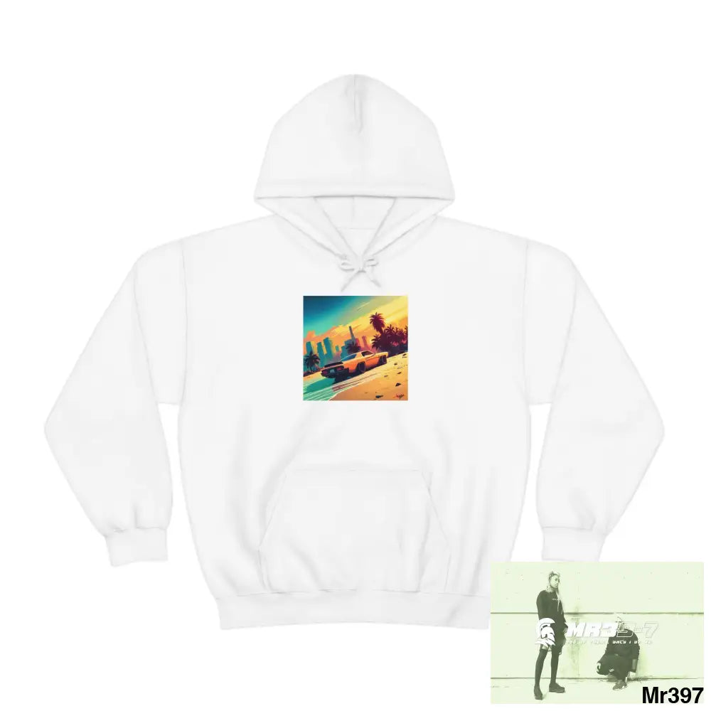 Unisex AI Vice vigilante theme Heavy Blend™ Hooded Sweatshirt White / M Hoodie