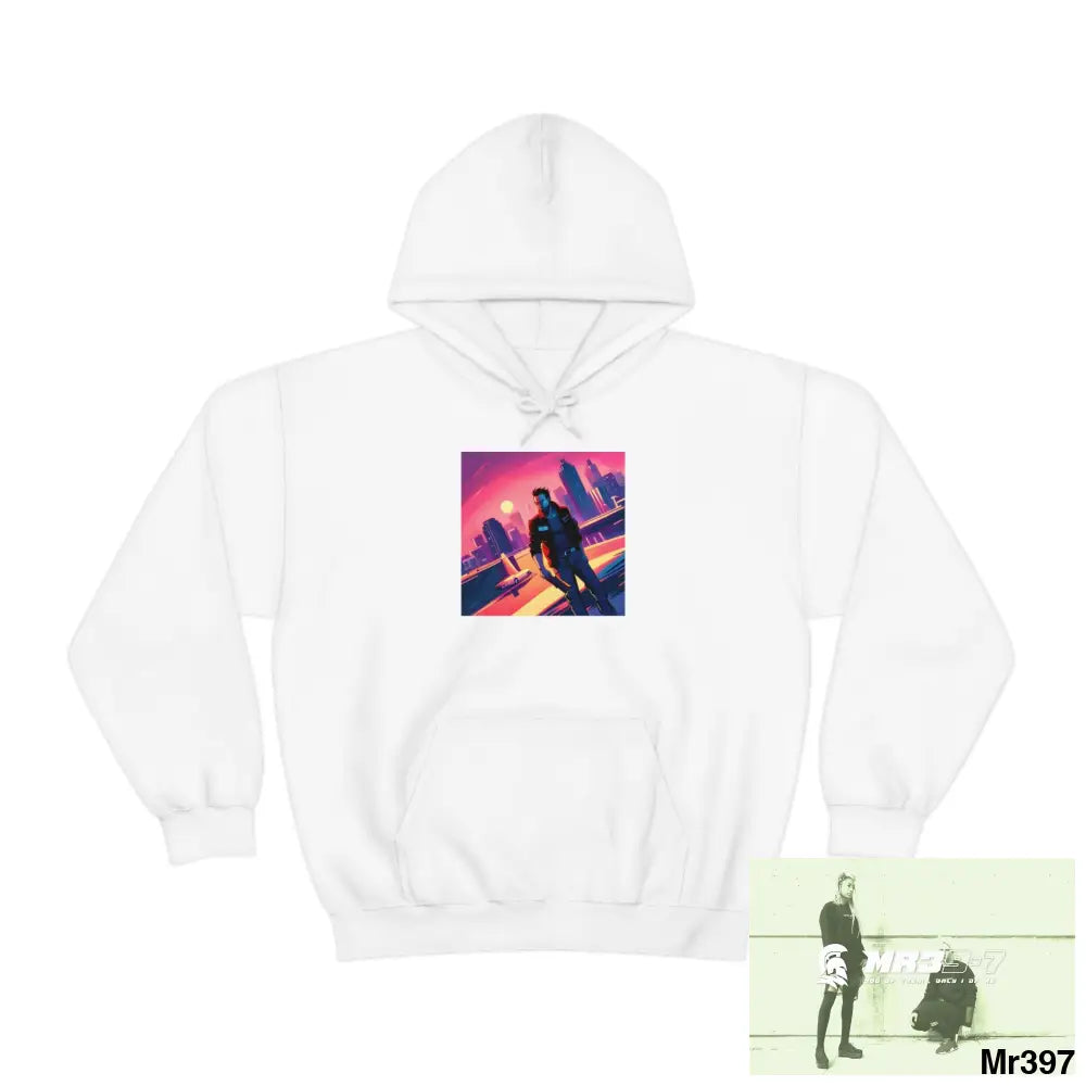 Unisex AI Vice vigilante theme Heavy Blend™ Hooded Sweatshirt White / M Hoodie