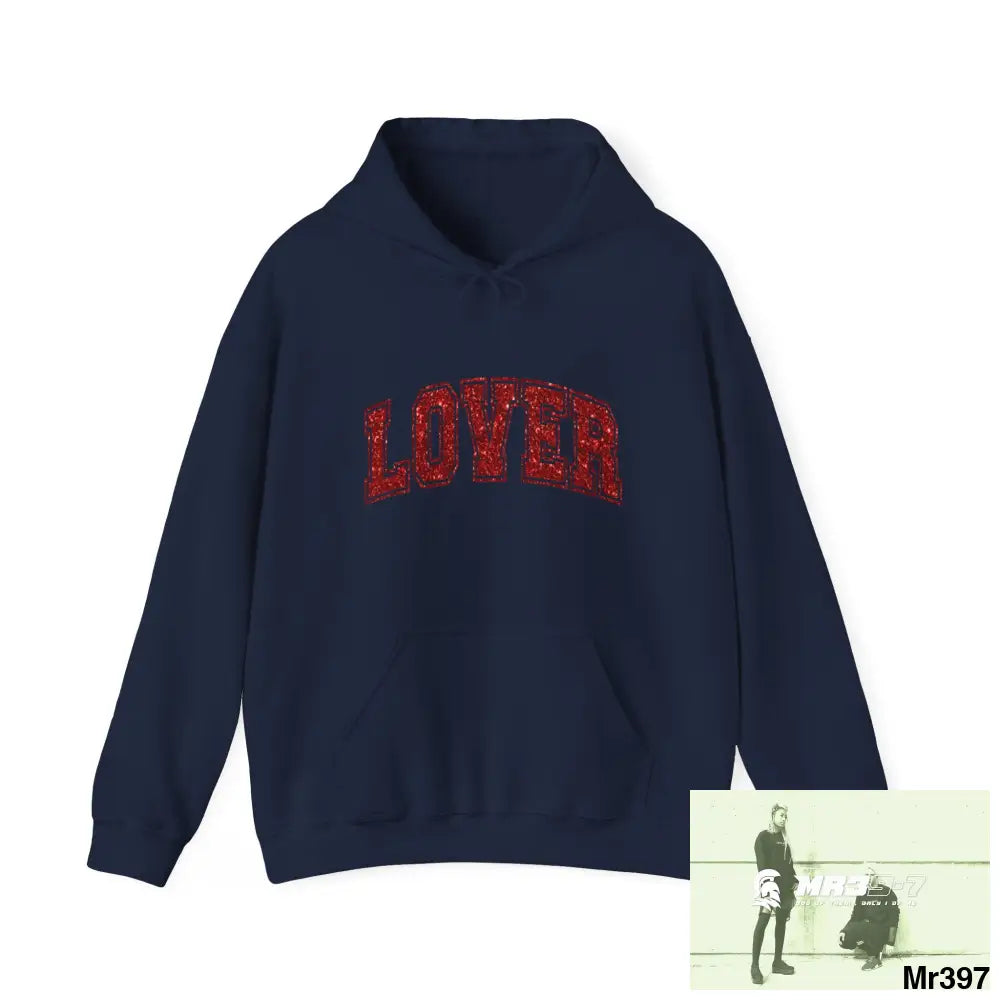 Unisex Lover Glitter Heavy Blend™ Hooded Sweatshirt Navy / S Hoodie