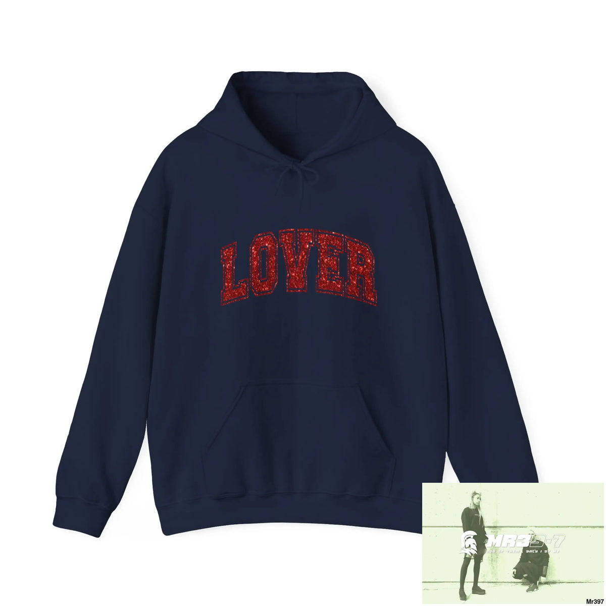 Unisex Lover Glitter Heavy Blend™ Hooded Sweatshirt Navy / S Hoodie