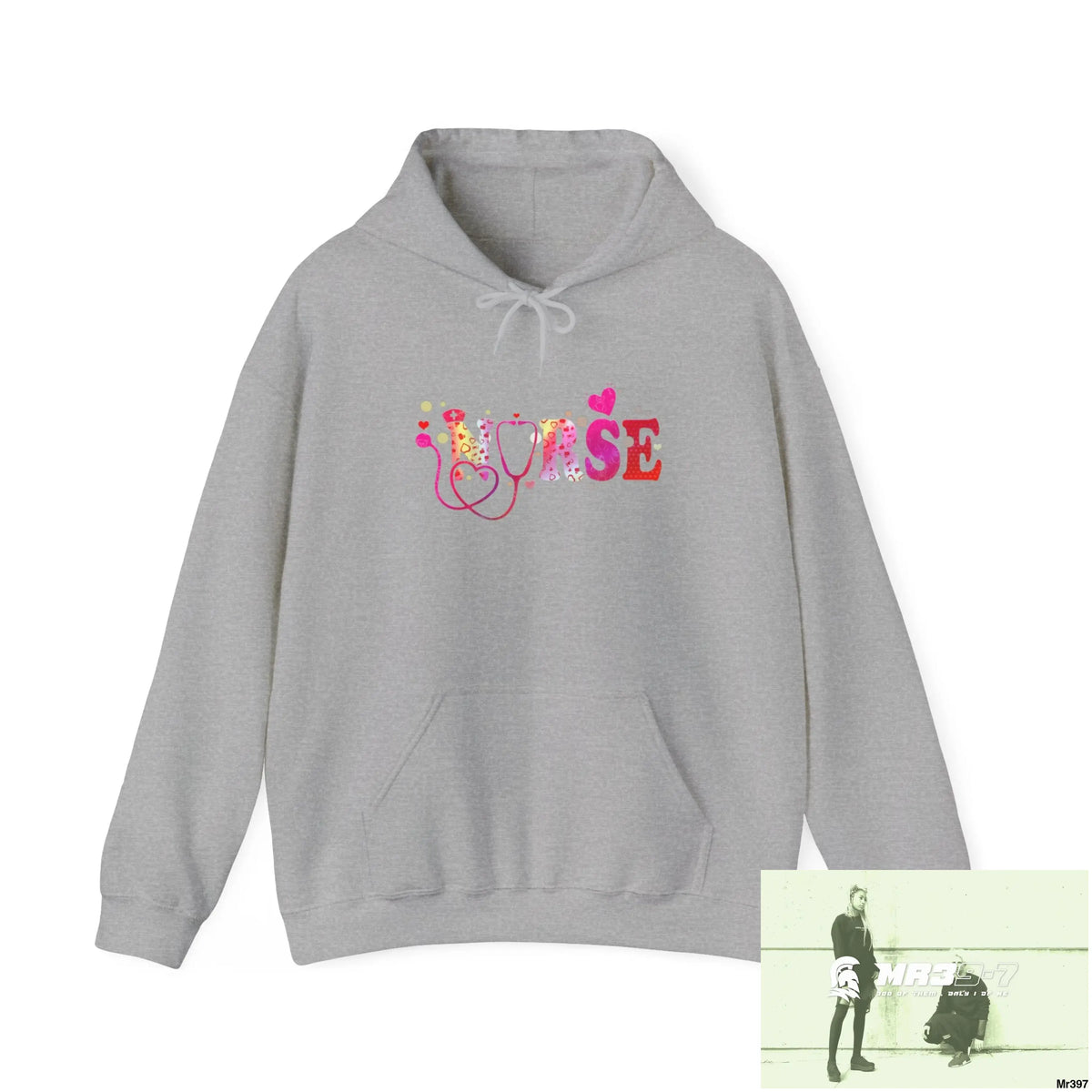 Unisex Nurse Love Heavy Blend™ Hooded Sweatshirt Sport Grey / M Hoodie