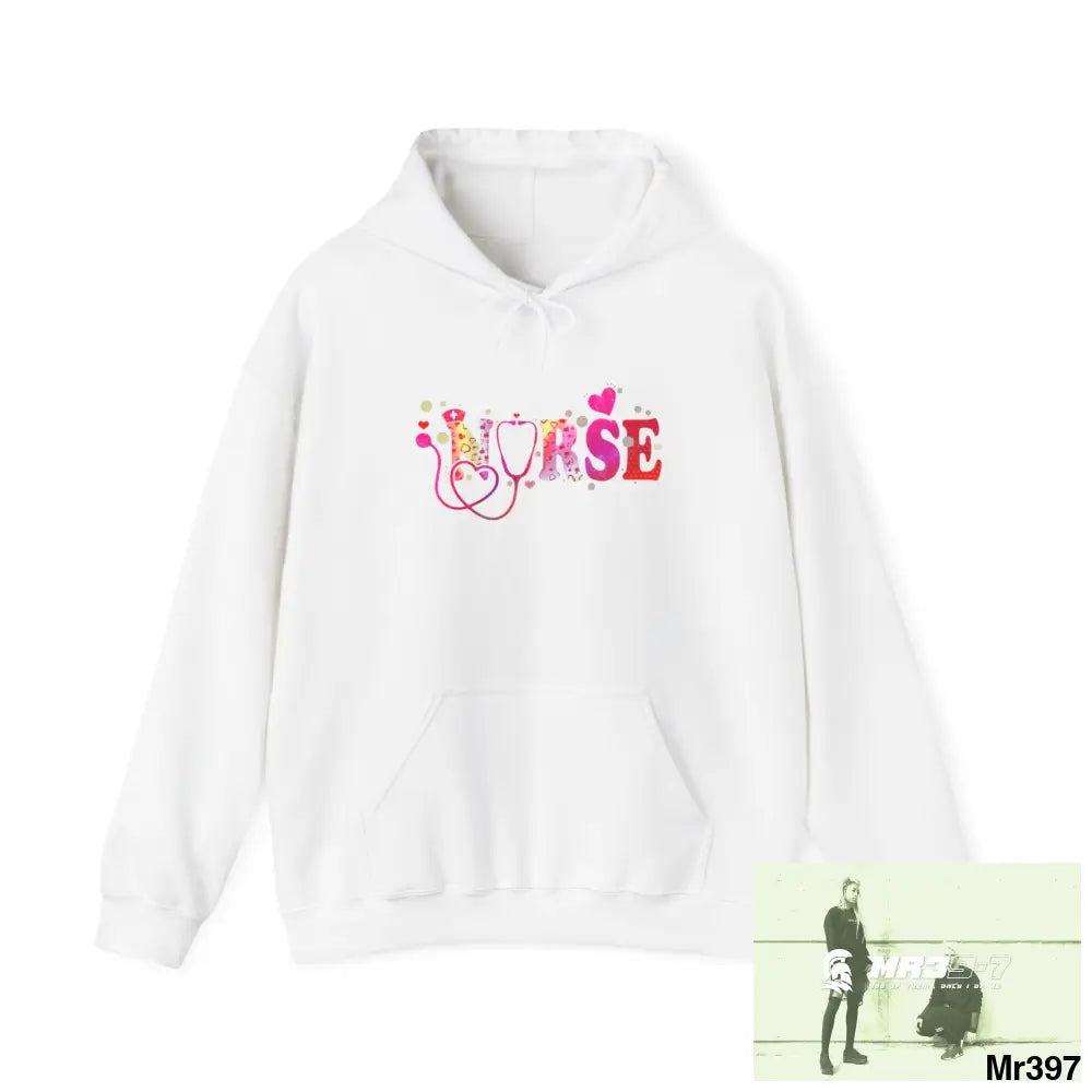 Unisex Nurse Love Heavy Blend™ Hooded Sweatshirt White / M Hoodie