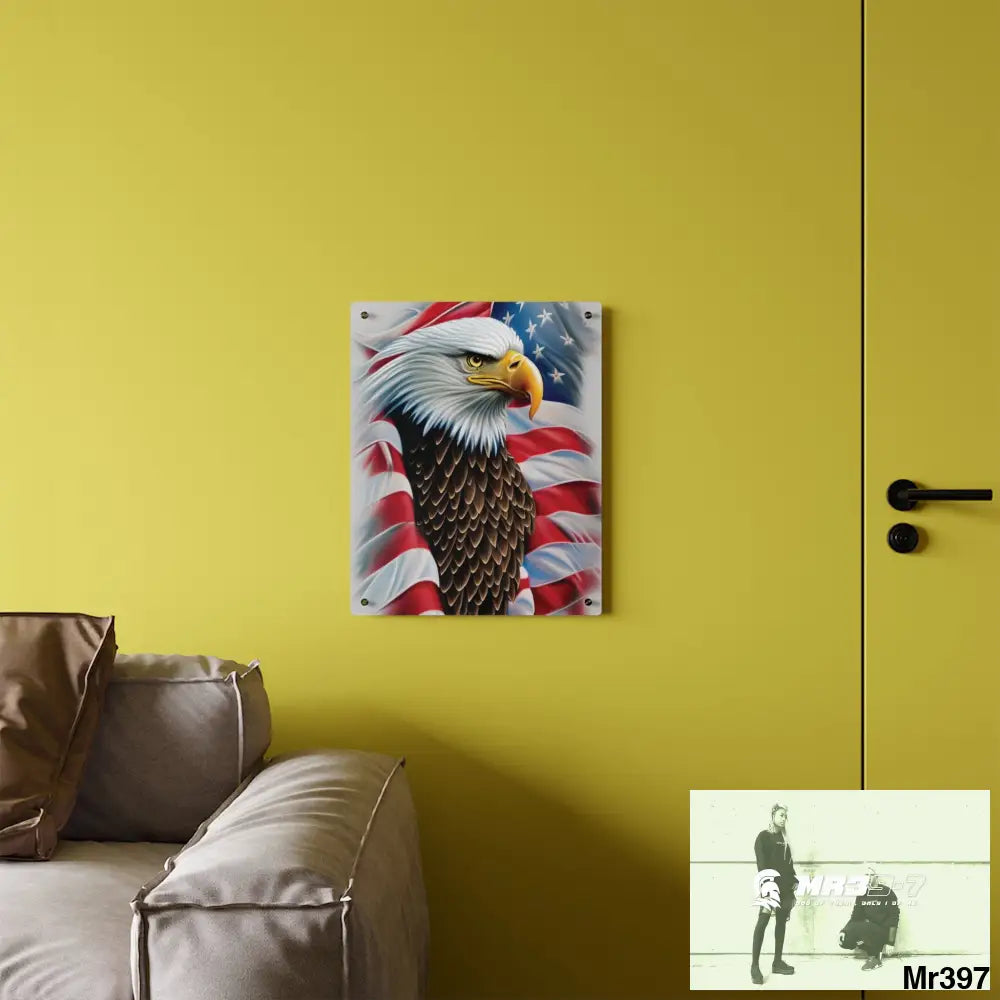 USA Eagle 32k Hyperrealistic Digital Graphic Acrylic Wall Art Panels Home Decor