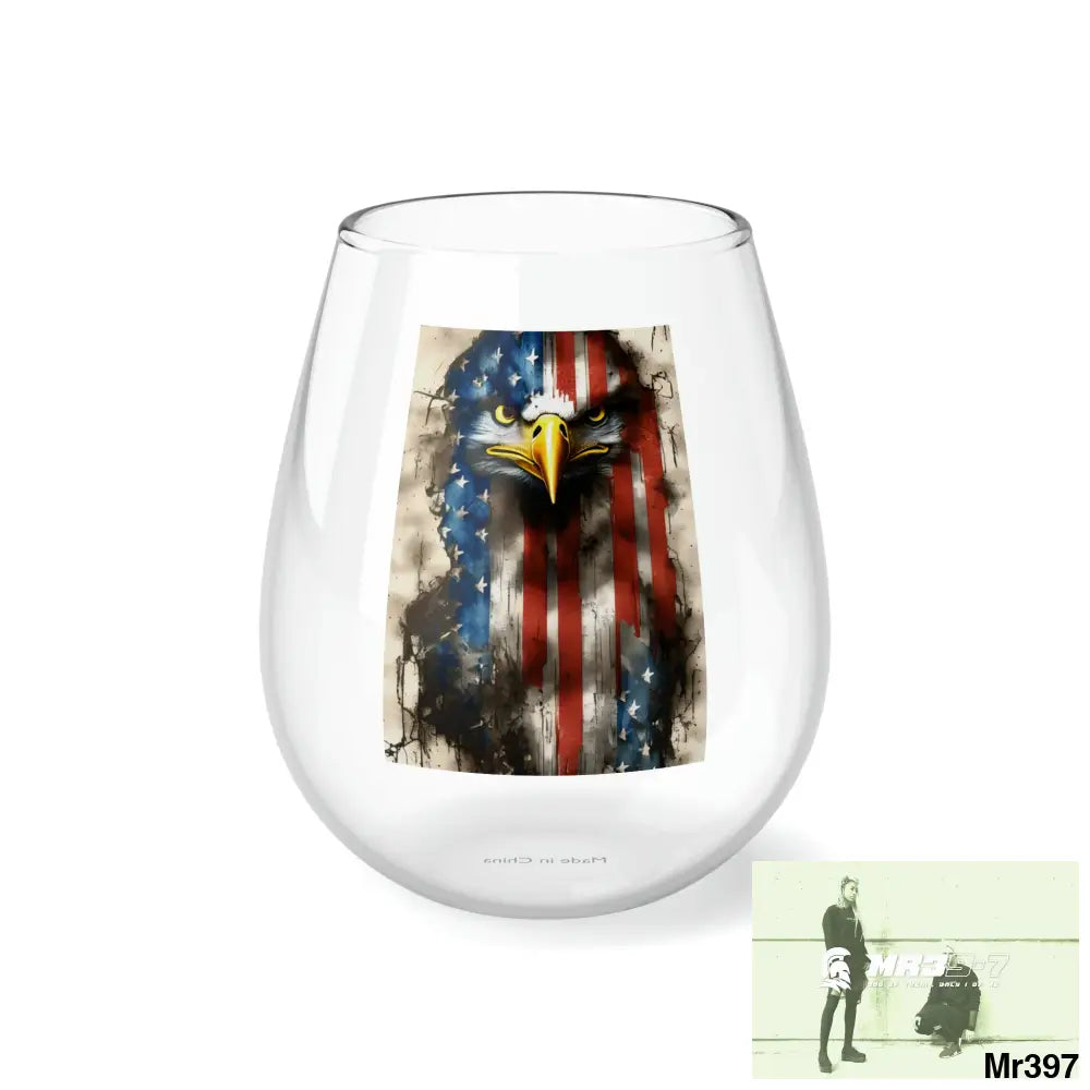 USA Eagles fly alone Stemless Wine Glass 11.75oz 11.75oz Mug