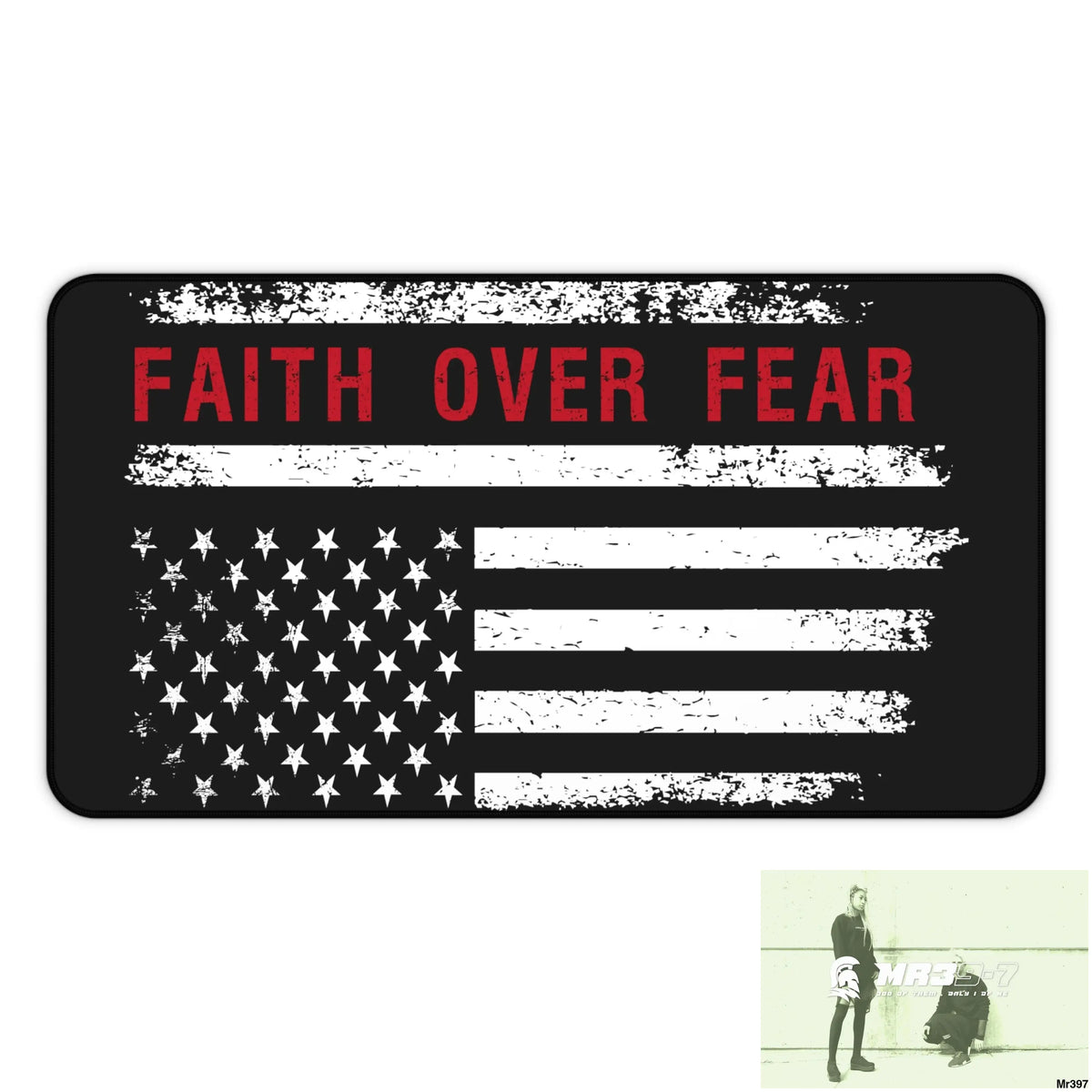 USA Faith over Fear Desk Mat 12’’ × 22’’ Home Decor