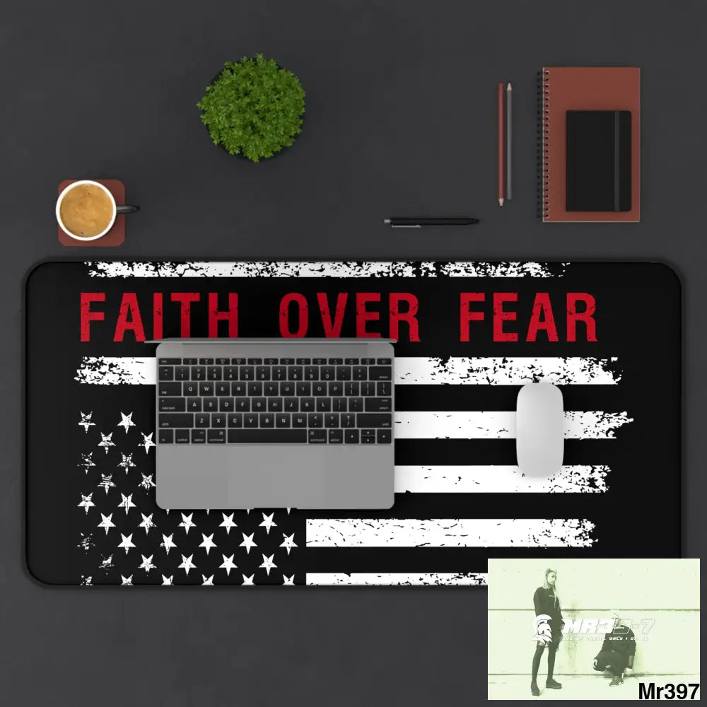 USA Faith over Fear Desk Mat Home Decor
