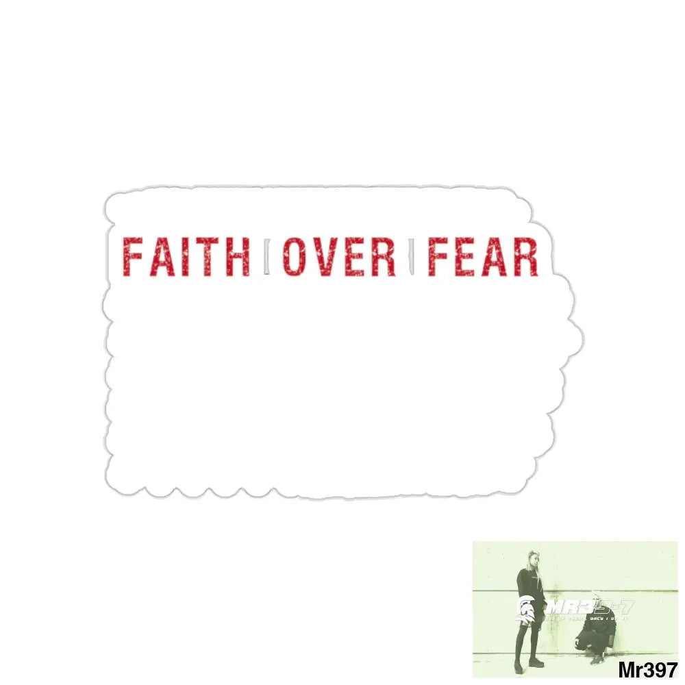 USA Faith over Fear Kiss-Cut Stickers 2’’ × 2’’ / White Paper products