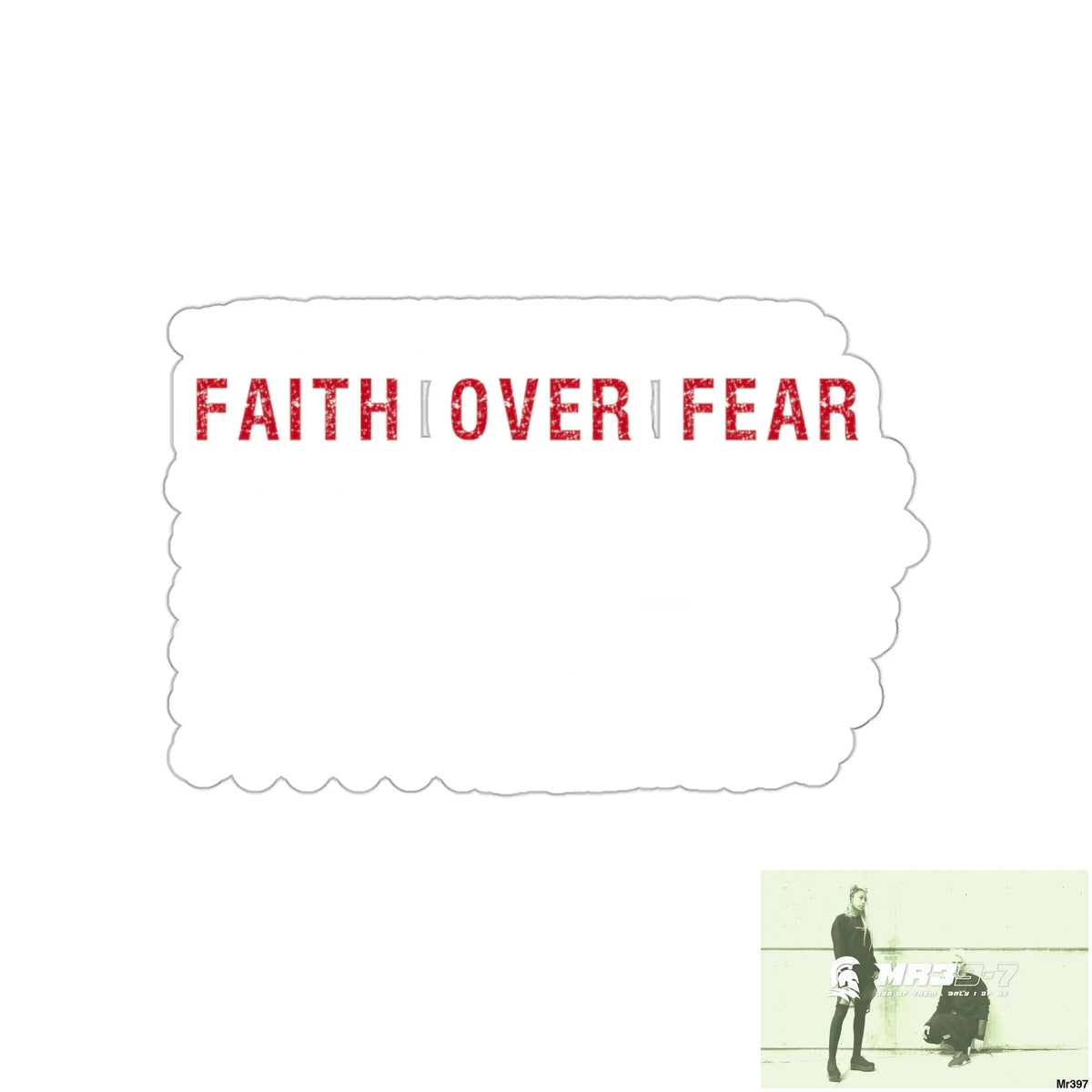 USA Faith over Fear Kiss-Cut Stickers 3’’ × 3’’ / White Paper products