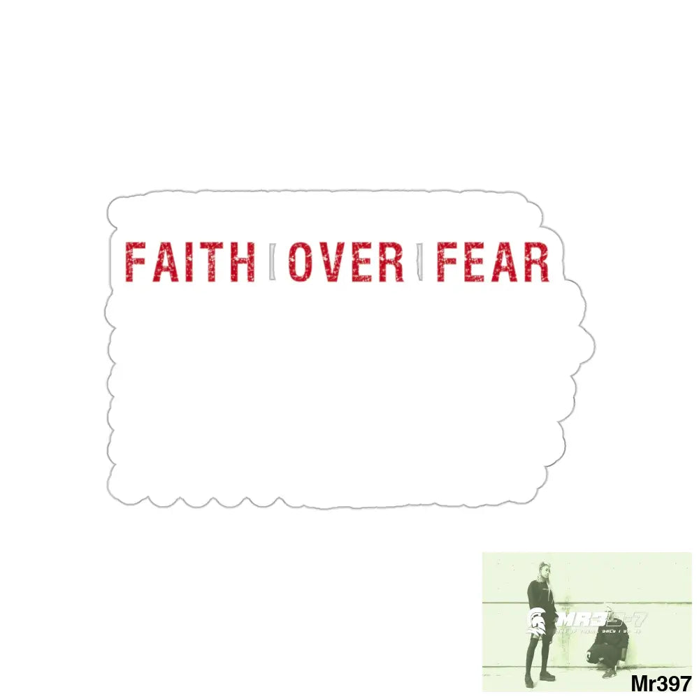 USA Faith over Fear Kiss-Cut Stickers 3’’ × 3’’ / White Paper products