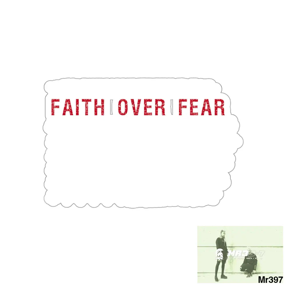 USA Faith over Fear Kiss-Cut Stickers 4’’ × 4’’ / White Paper products