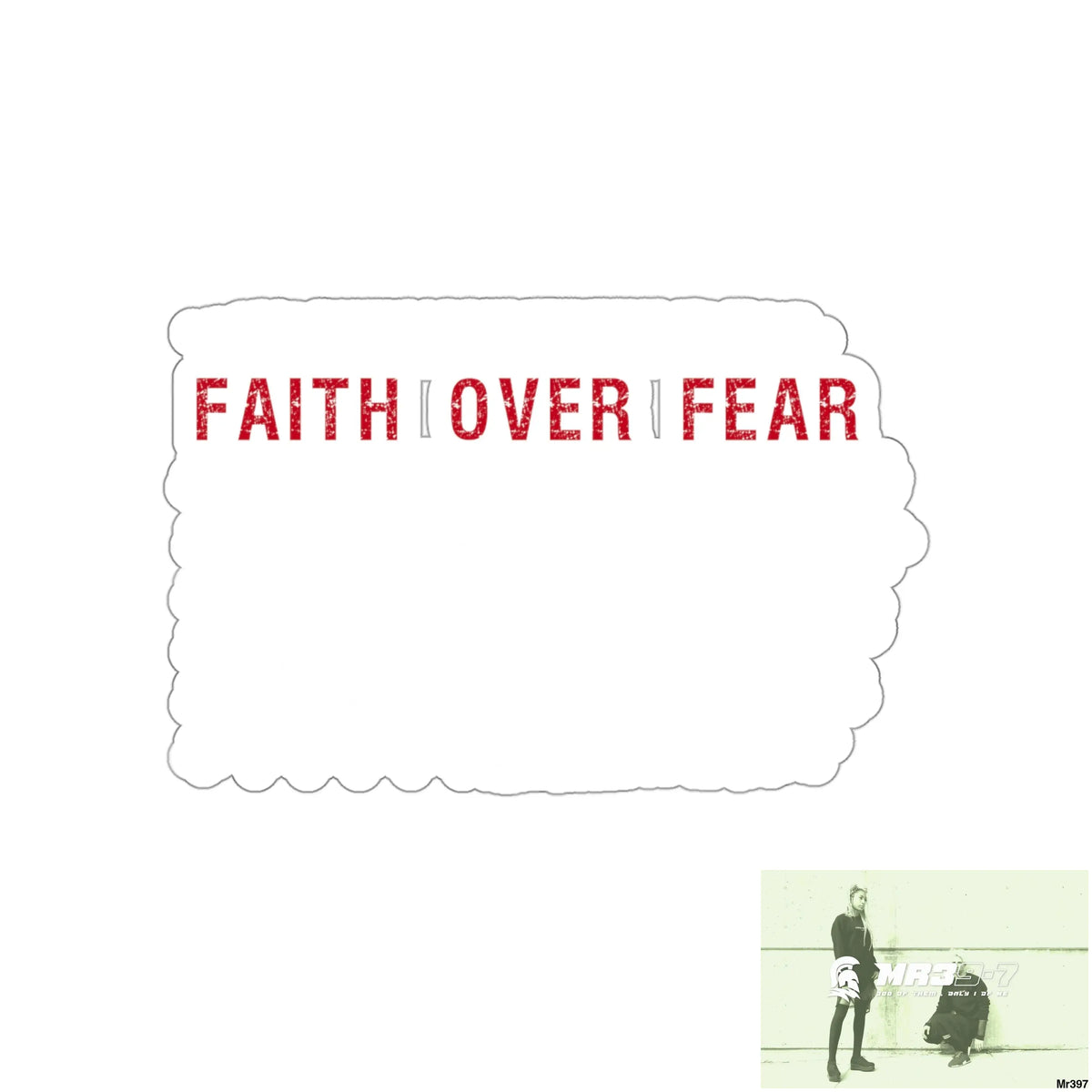 USA Faith over Fear Kiss-Cut Stickers 4’’ × 4’’ / White Paper products