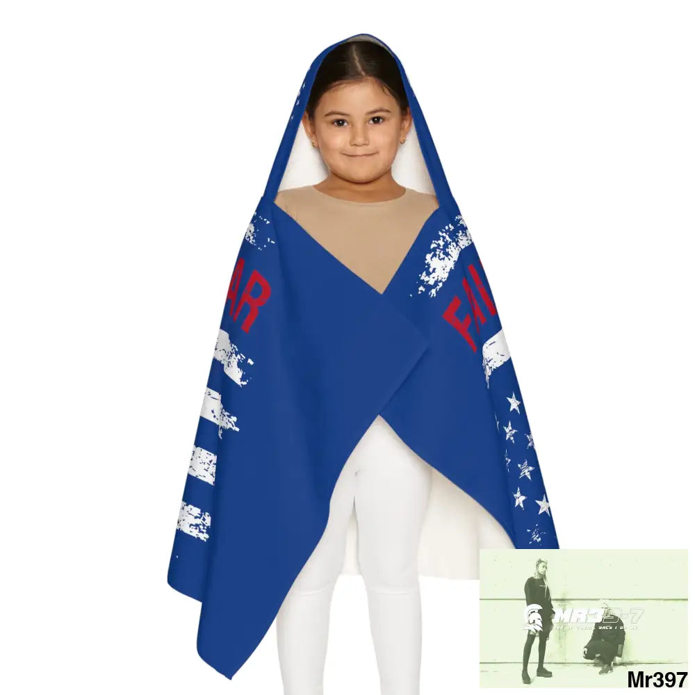 USA Faith over Fear Youth Hooded Towel 24’’ × 48’’ All Over Prints