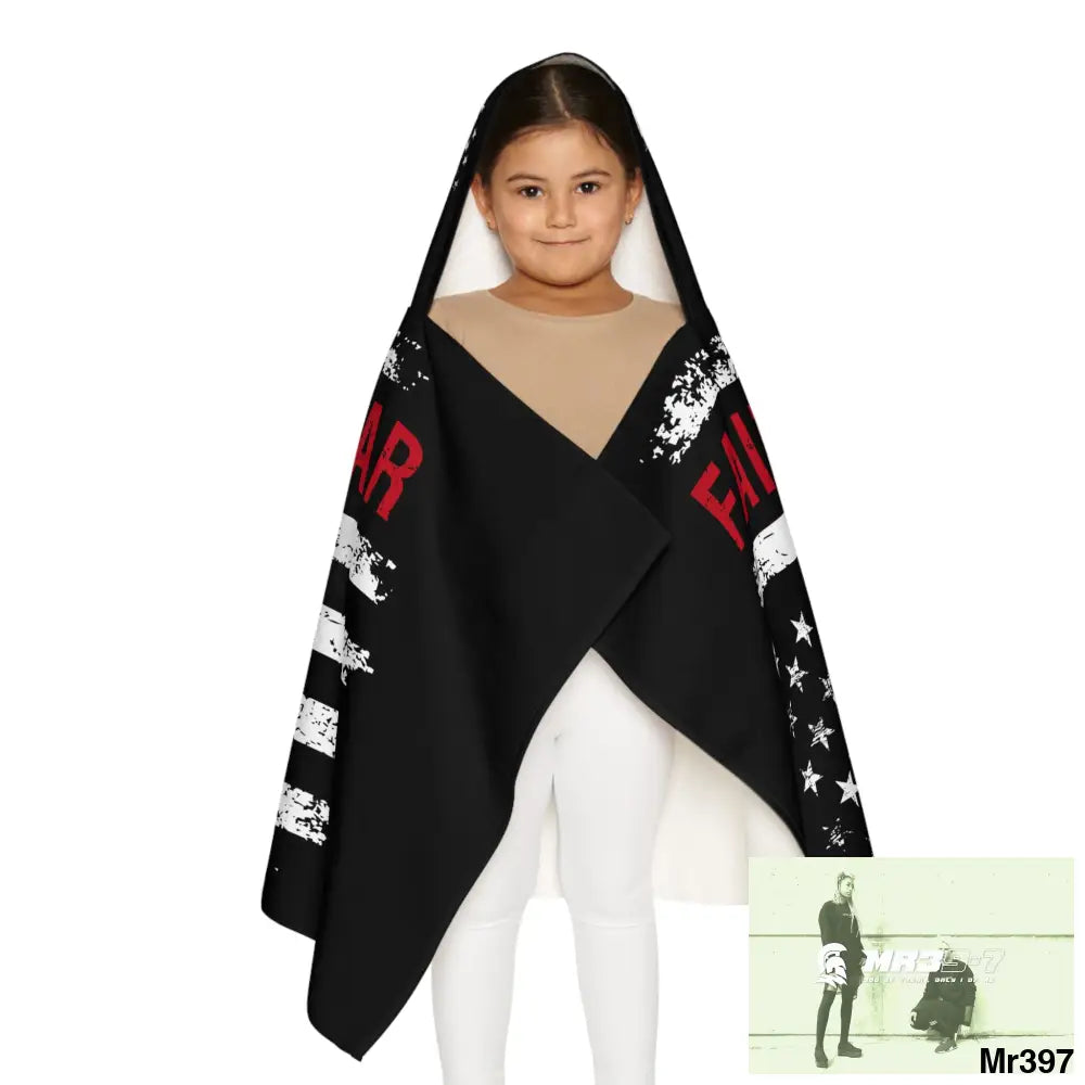 USA Faith over Fear Youth Hooded Towel 24’’ × 48’’ All Over Prints