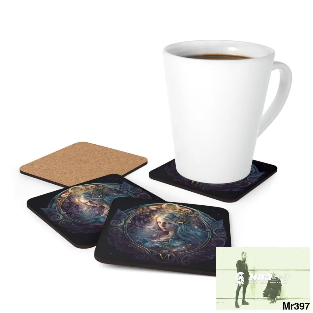 Virgo Zodiac Coaster Set Cork / 3.75’’ × 3.75’’ / Square Home Decor