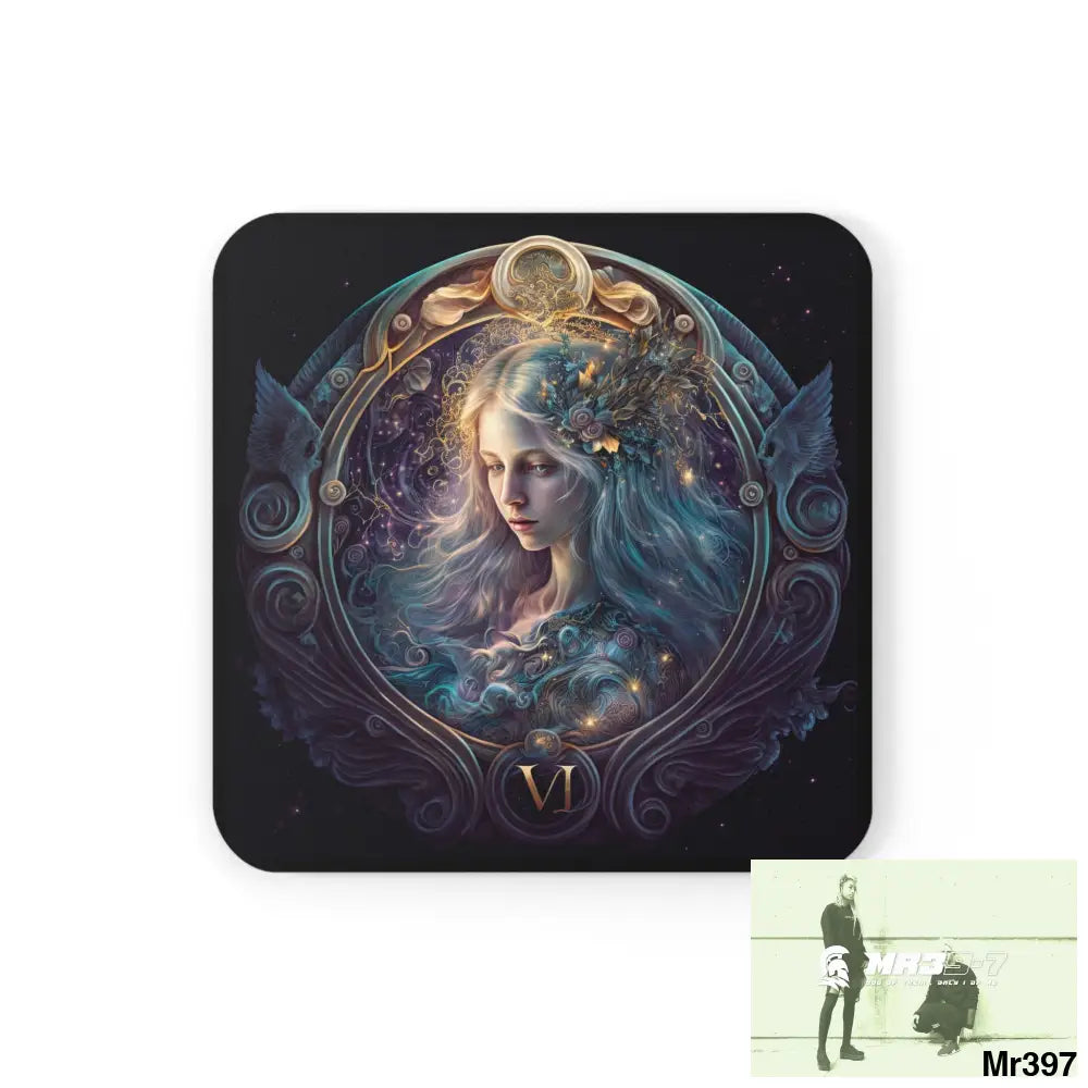 Virgo Zodiac Coaster Set Cork / 3.75’’ × 3.75’’ / Square Home Decor