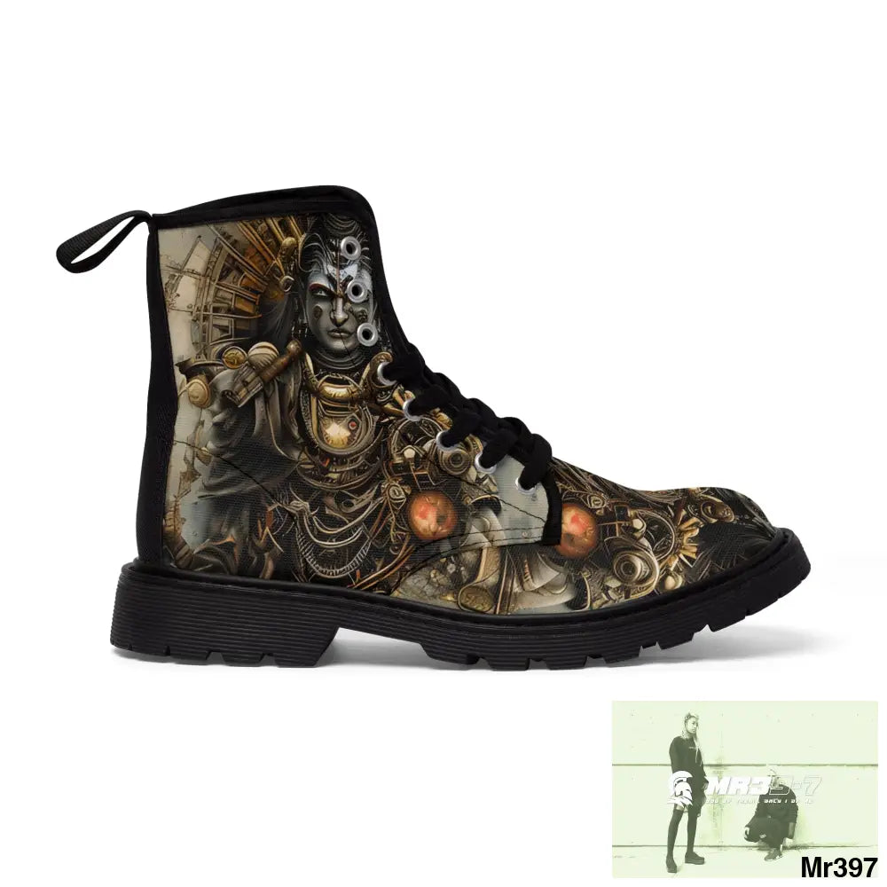 VISHNU AND SHIVA THE SAMURAI GODS Mens Canvas Boots Shoes