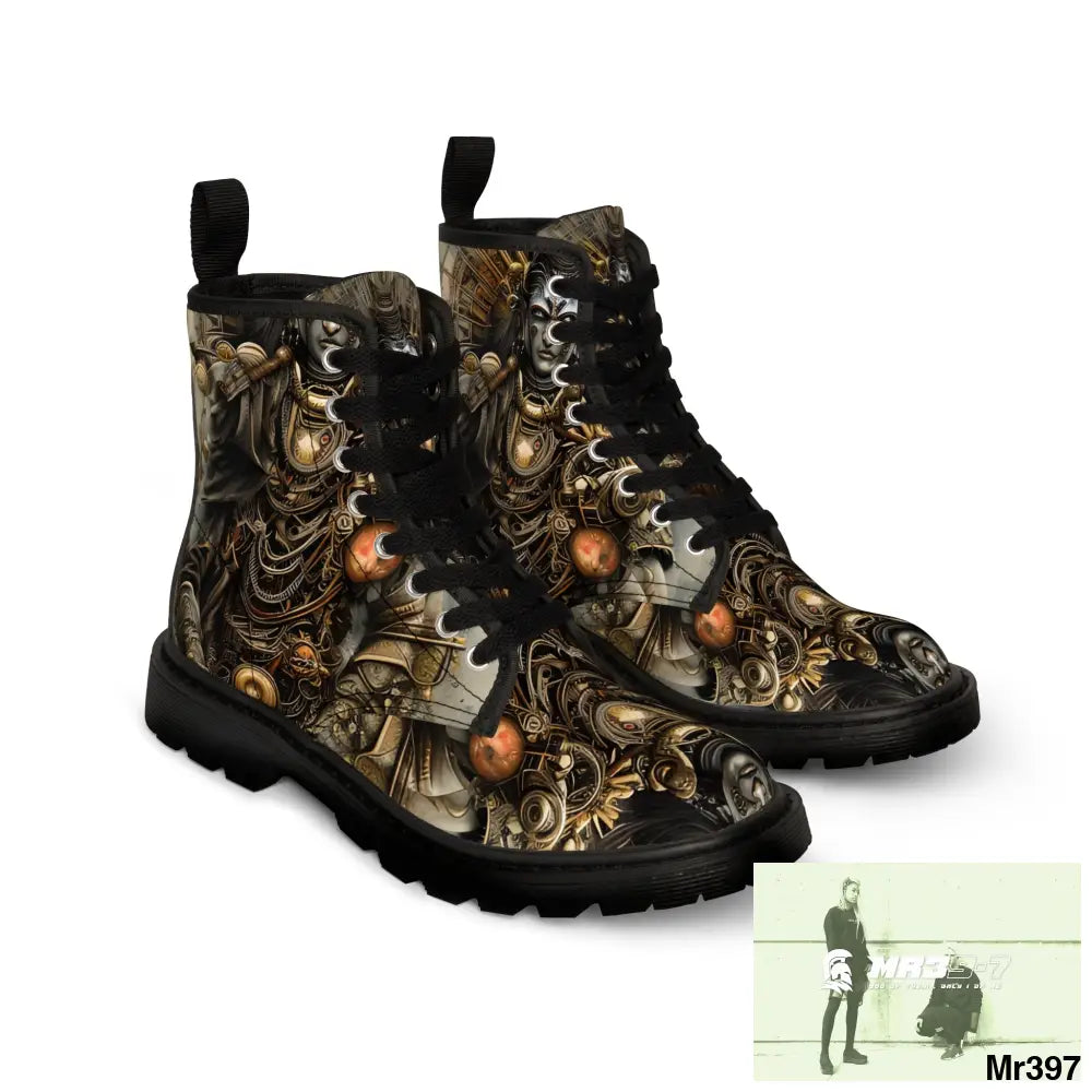 VISHNU AND SHIVA THE SAMURAI GODS Mens Canvas Boots Shoes