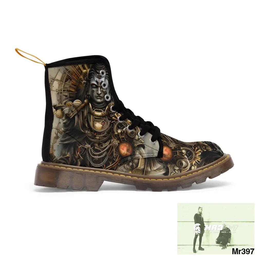 VISHNU AND SHIVA THE SAMURAI GODS Mens Canvas Boots Shoes