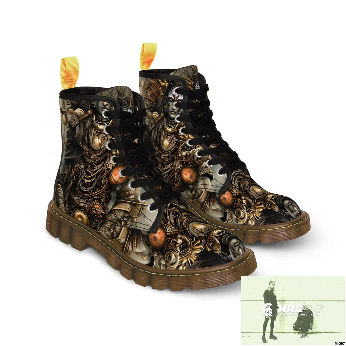 VISHNU AND SHIVA THE SAMURAI GODS Mens Canvas Boots Shoes