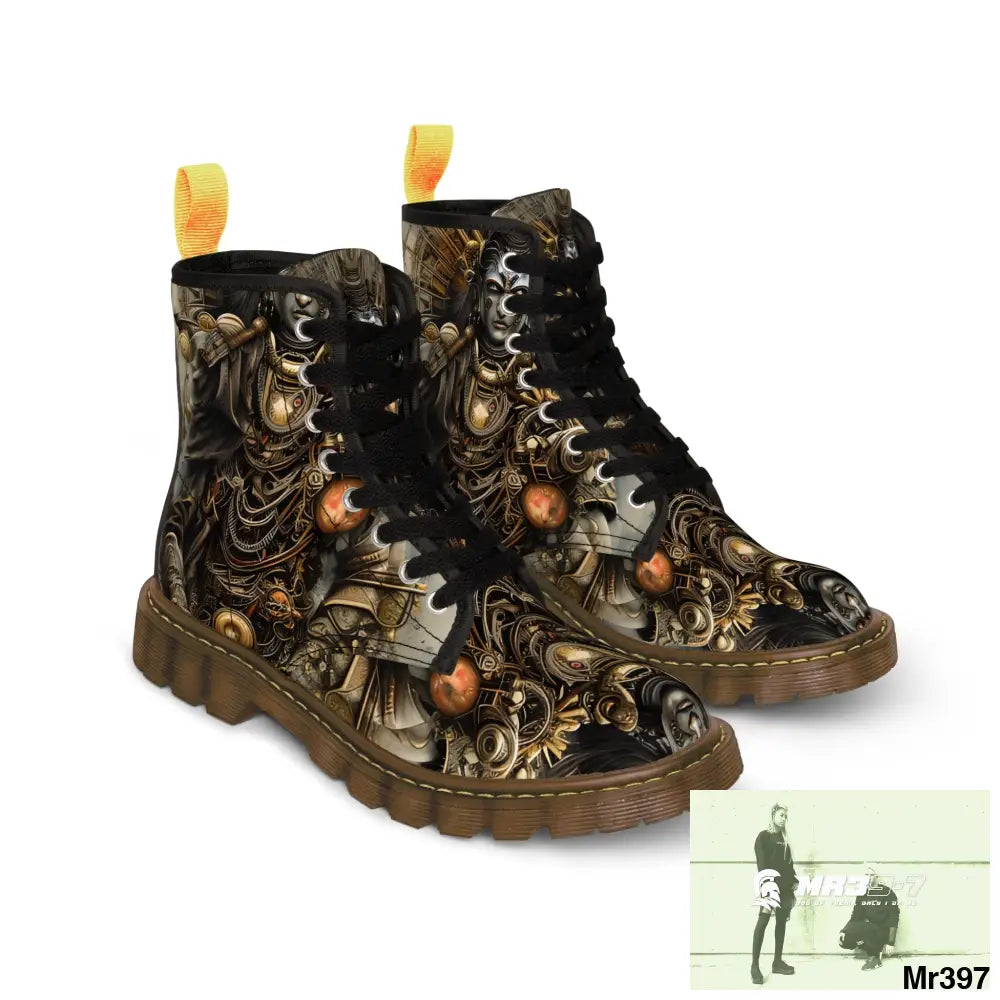 VISHNU AND SHIVA THE SAMURAI GODS Mens Canvas Boots Shoes