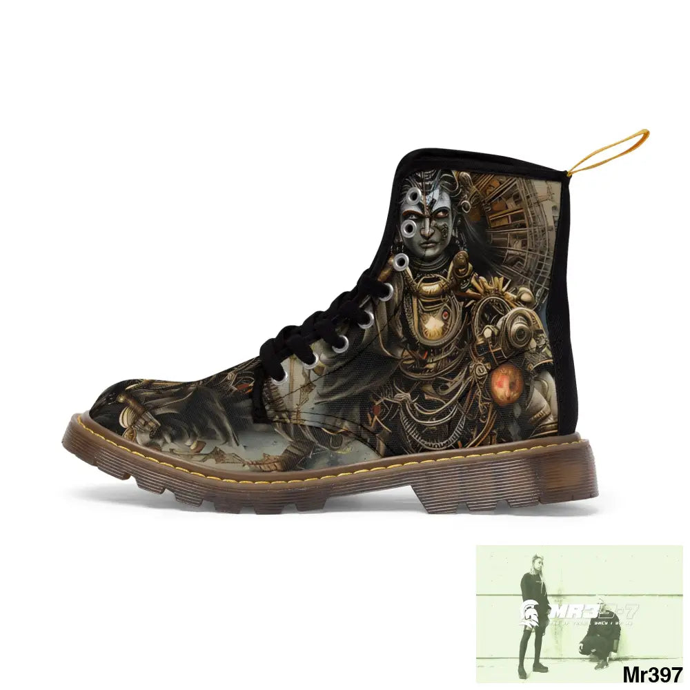 VISHNU AND SHIVA THE SAMURAI GODS Mens Canvas Boots Shoes