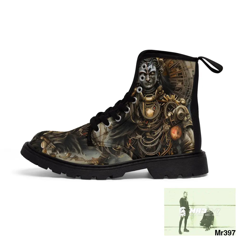 VISHNU AND SHIVA THE SAMURAI GODS Mens Canvas Boots Shoes