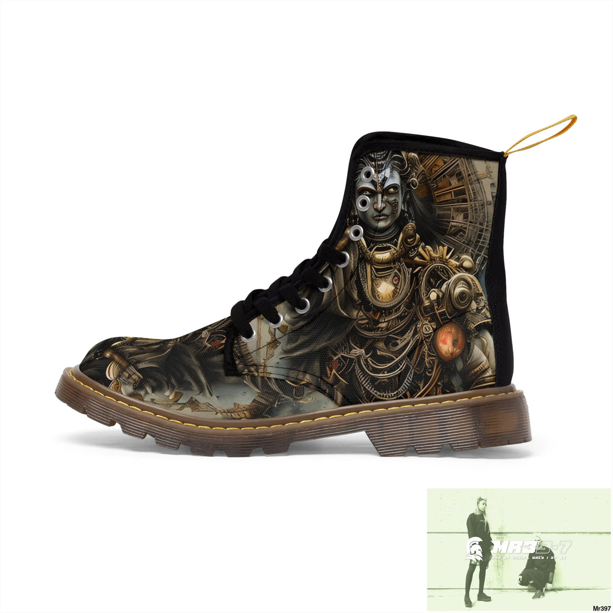 VISHNU AND SHIVA THE SAMURAI GODS Mens Canvas Boots Shoes